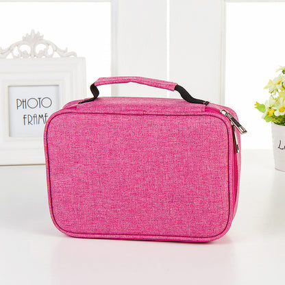 Origsoul pink 72 slot pencil case organizer with handle and zipper for school supplies