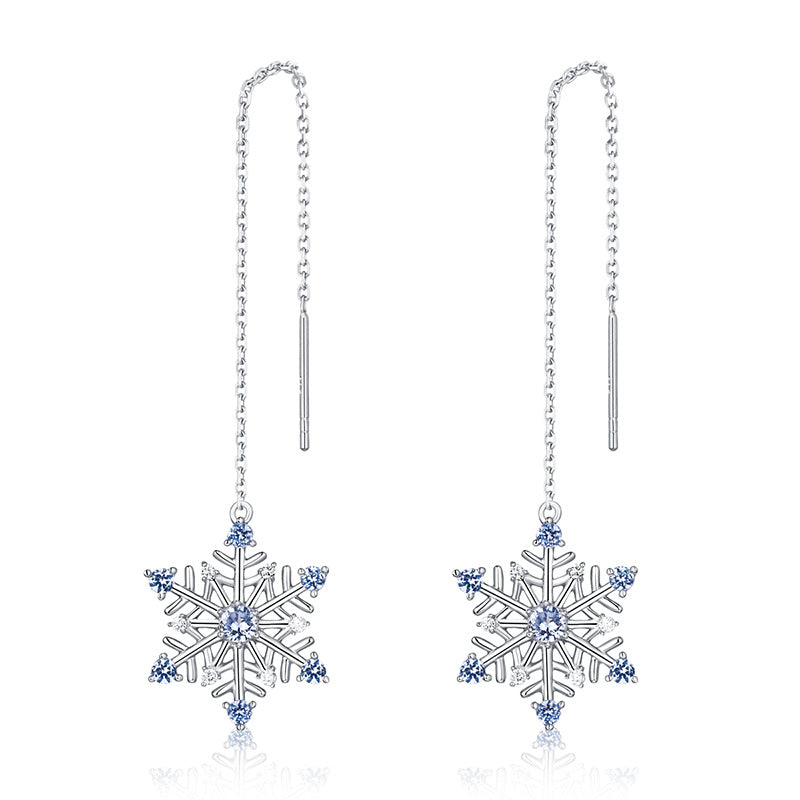 Snowflake Earrings in 925 sterling silver, shown as a pair — Origsoul
