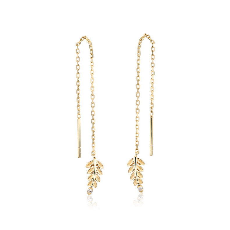 Leaf Earrings in 925 sterling silver, shown as a pair — Origsoul