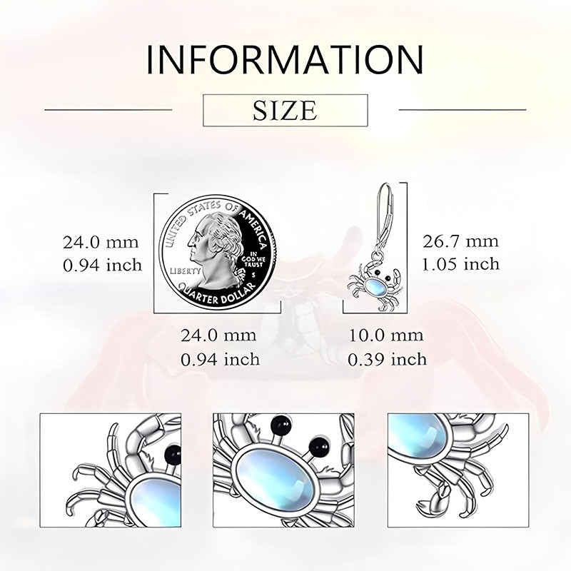 Origsoul 925 silver crab earrings featuring a detailed design and blue accents for a stylish look