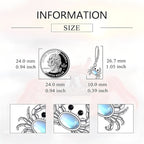 Origsoul 925 silver crab earrings featuring a detailed design and blue accents for a stylish look