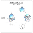 925 silver octopus earrings with blue accent stones and detailed tentacle design