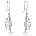 Origsoul 925 silver trumpet earrings with detailed trumpet design and hook fastening