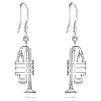 Origsoul 925 silver trumpet earrings with detailed trumpet design and hook fastening