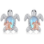 Origsoul 925 sterling silver crab earrings with a unique turtle design and colorful accents