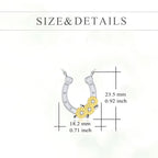 Origsoul lucky horseshoe necklace with silver horseshoe and three gold floral accents, size details included