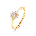 Opal Sun Ring in 925 sterling silver, on a hand — Origsoul