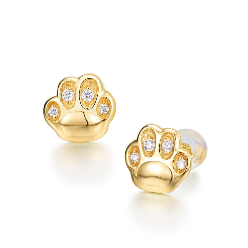 Cat Earrings in 925 sterling silver, shown as a pair — Origsoul