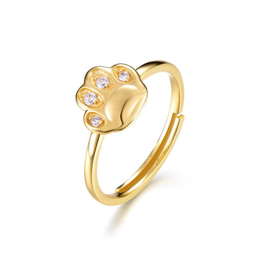 Cat Ring in 925 sterling silver, on a hand — Origsoul