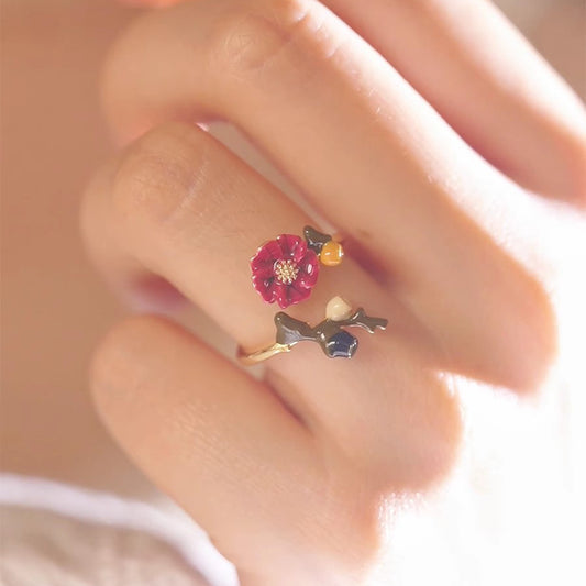 February Birth Flower Primrose Bloom Ring