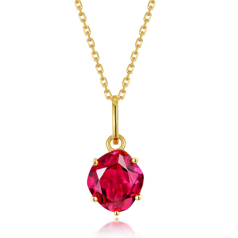 Origsoul gold necklace with vibrant red gemstone pendant affordable luxury jewelry