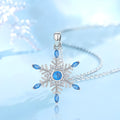 Origsoul frozen snowflake necklace sterling silver pendant with blue crystals on delicate chain