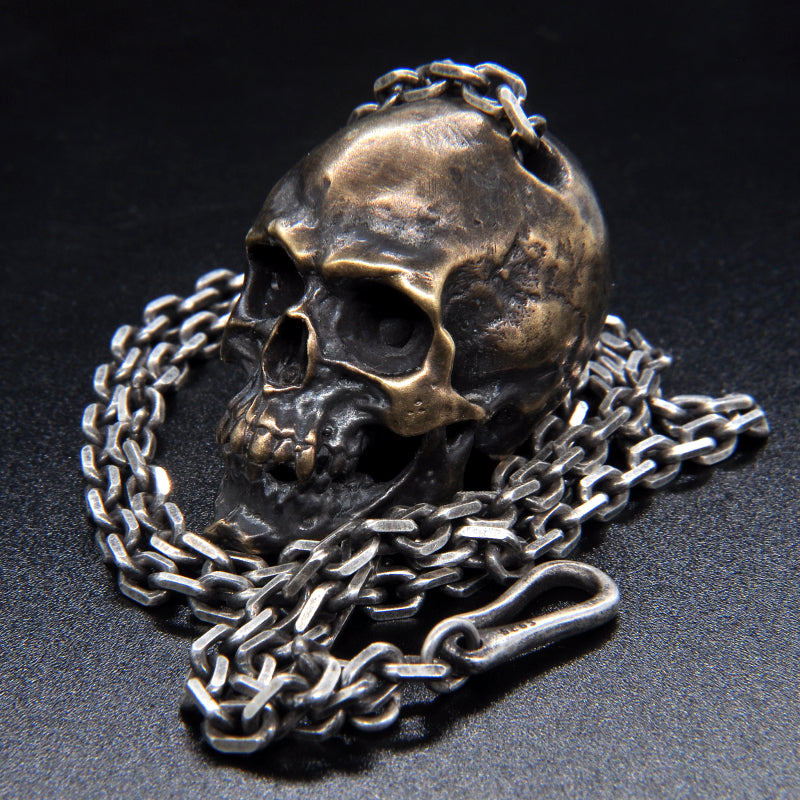 Origsoul artisan skull pendant for men with detailed metalwork and sturdy chain necklace
