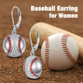 Origsoul baseball dangle earrings for women with crystal accents and red stitching design