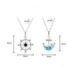 Origsoul blue zirconium anchor necklace with silver chain and gemstone pendant measuring 23mm height