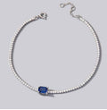 Origsoul jewelry bracelet with emerald style featuring a blue rectangular gemstone on a silver chain