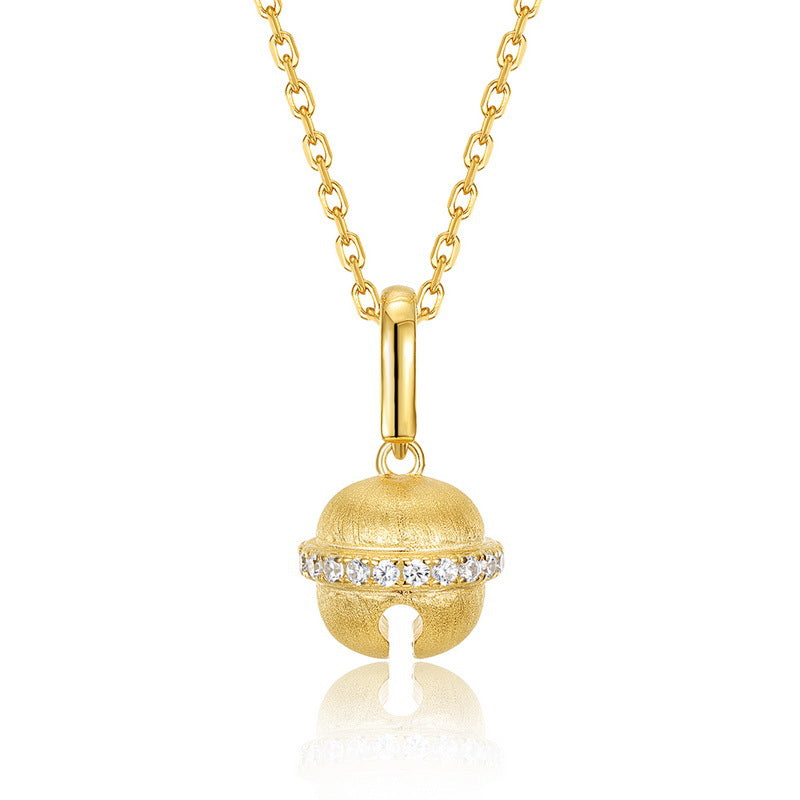 Origsoul gold pendant necklace with crystal accents on sterling silver necklace chain