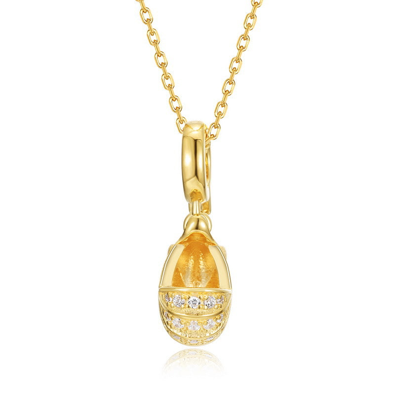Origsoul gold plated sterling silver necklace with sparkling crystal pendant charm