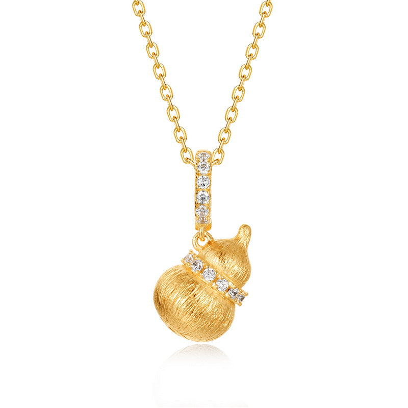 Origsoul gold pendant necklace with gemstone accents on sterling silver necklace chain