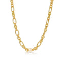 Origsoul gold-tone chain sterling silver necklace with oval links and polished finish
