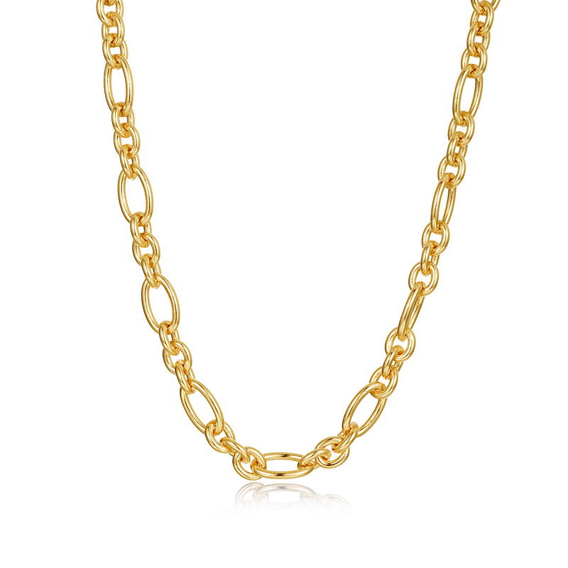 Origsoul gold-tone chain sterling silver necklace with oval links and polished finish