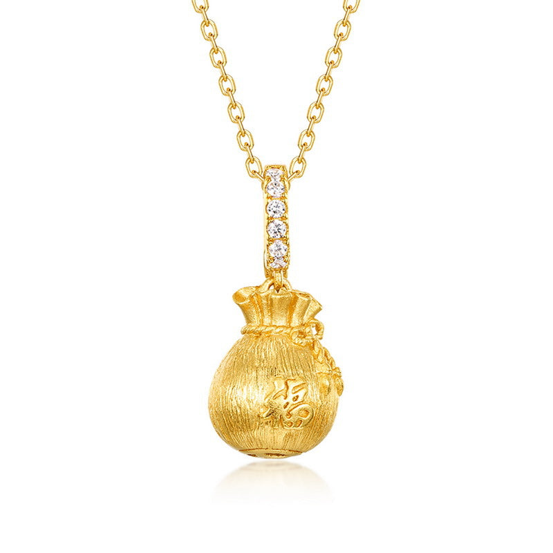 Origsoul gold pendant sterling silver necklace with textured charm and sparkling stones