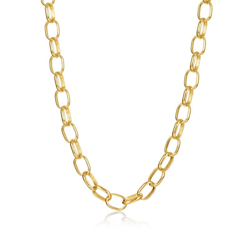 Origsoul gold chain link sterling silver necklace with polished finish