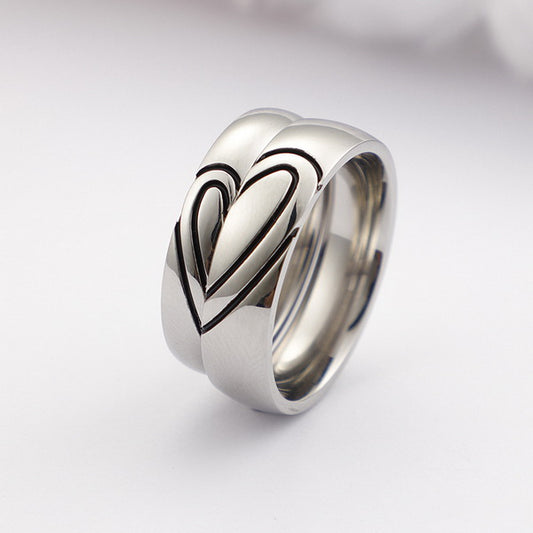 Heart shaped couple rings