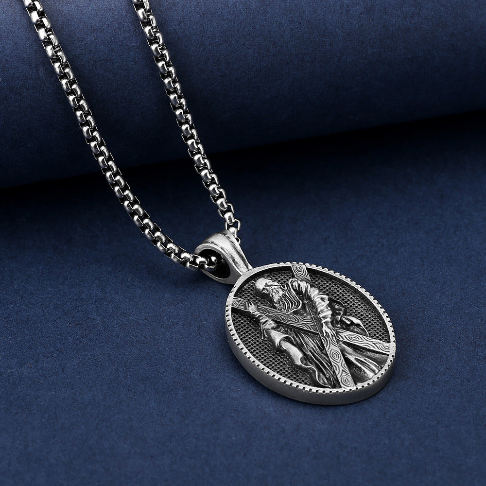 Origsoul Tranquil Spirit Collection Christian saint necklace gift with detailed metal pendant on chain