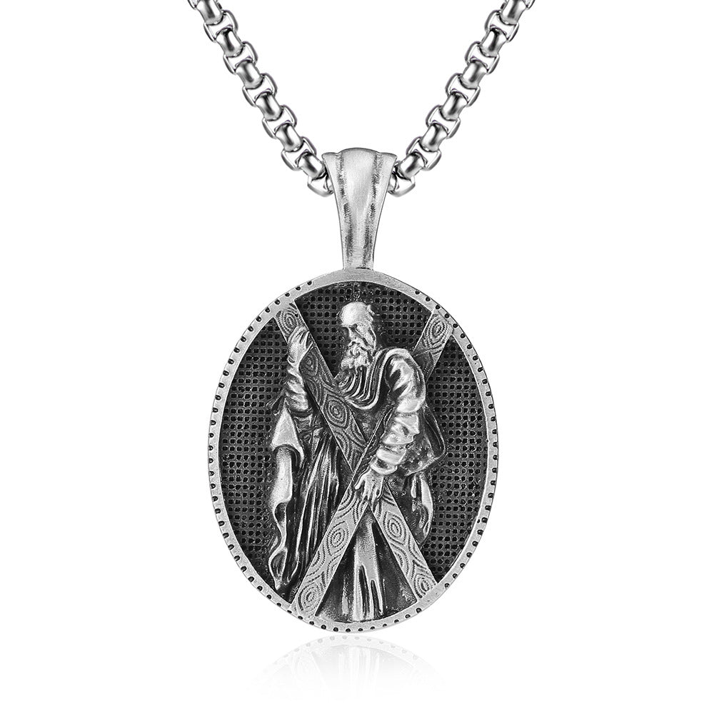 Origsoul Tranquil Spirit Collection silver Christian saint necklace gift with detailed cross pendant