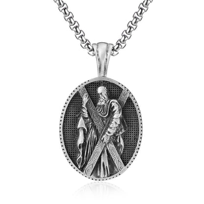 Origsoul Tranquil Spirit Collection silver Christian saint necklace gift with detailed cross pendant