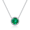 Origsoul elegant necklace and choker with a round green gemstone surrounded by small clear stones