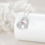 Origsoul couple necklace personalized gift featuring two flamingos in a heart design