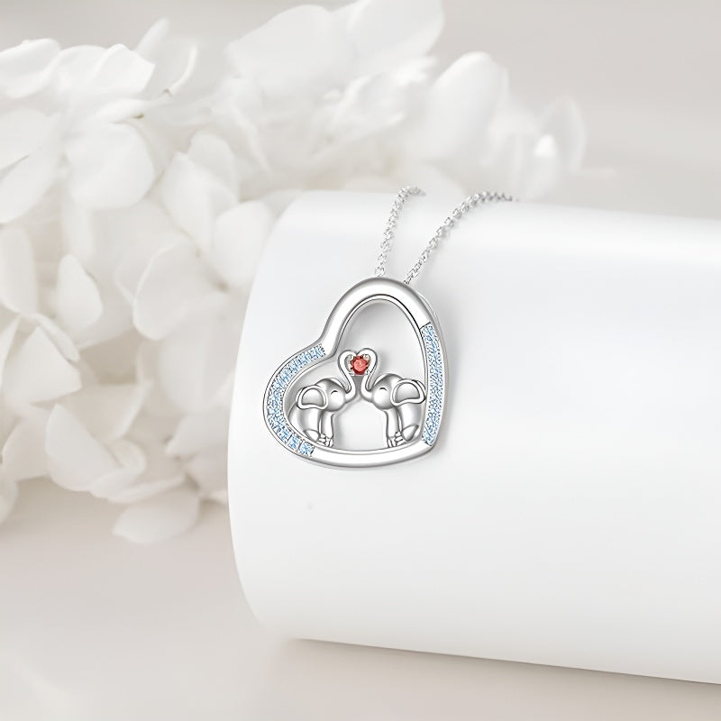 Origsoul couple necklace personalized gift featuring two flamingos in a heart design