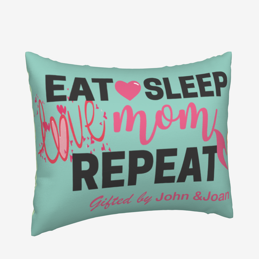 Origsoul double sided plush pillowcase with eat sleep love mom repeat text design