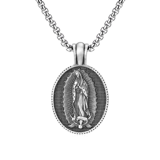 Origsoul Tranquil Spirit Collection custom religious pendant necklace with detailed Virgin Mary design
