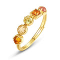 Origsoul gold ring with multicolor gemstones sterling silver jewerly elegant design