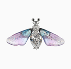 Elegant nature-inspired brooch featuring a colorful insect design with shimmering wings and sparkling details