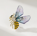 Origsoul elegant nature-inspired brooch featuring a decorative bee with colorful wings