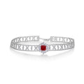Origsoul jewelry silver choker with red gemstone centerpiece, elegant emerald necklace alternative