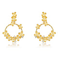 Origsoul gold floral hoop silver earrings sterling with delicate flower design and small crystals
