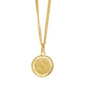 Origsoul gold sun charm jewelry necklace with detailed sun pendant on a gold chain