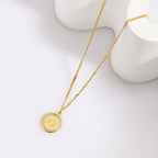 Origsoul gold sun charm jewelry necklace with detailed sun pendant on gold chain