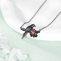 Origsoul Gothic Crow Pendant with a Red Gemstone, perfect for a Halloween gift