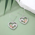 Origsoul horse girl zircon pendant earrings in heart shape with silver and rose gold details