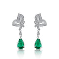 Origsoul elegant drop earrings with green lab-grown emerald rings and sparkling silver accents