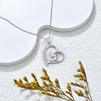 Origsoul heart shaped necklace featuring 925 sterling silver monkey pendant with delicate chain and filigree