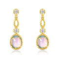 Origsoul sterling silver hoop earrings with gold finish featuring opal and crystal accents