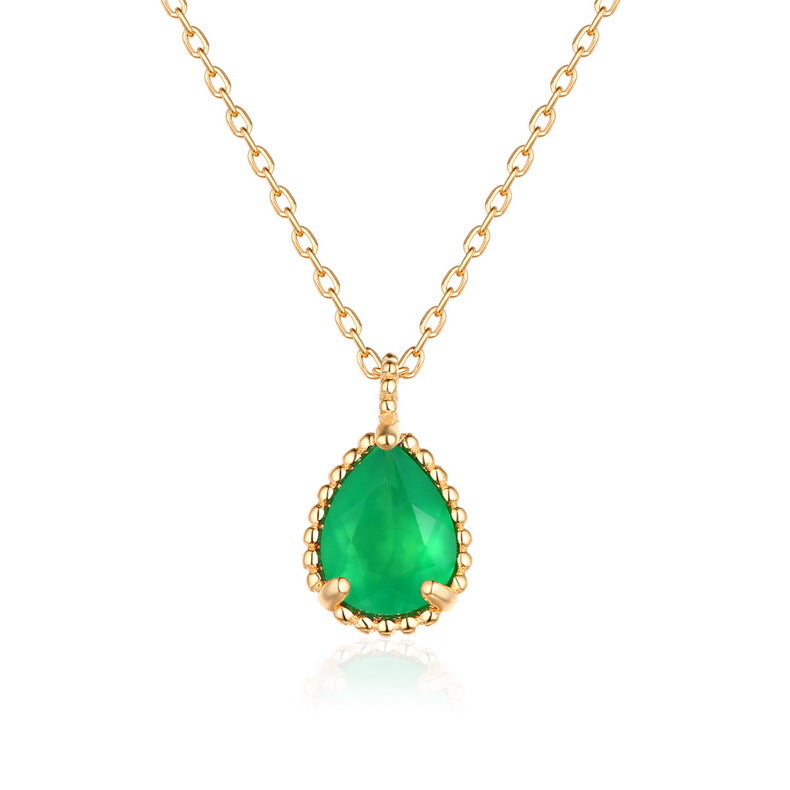 Origsoul gold necklace with green teardrop gemstone pendant not a men's silver cross pendant