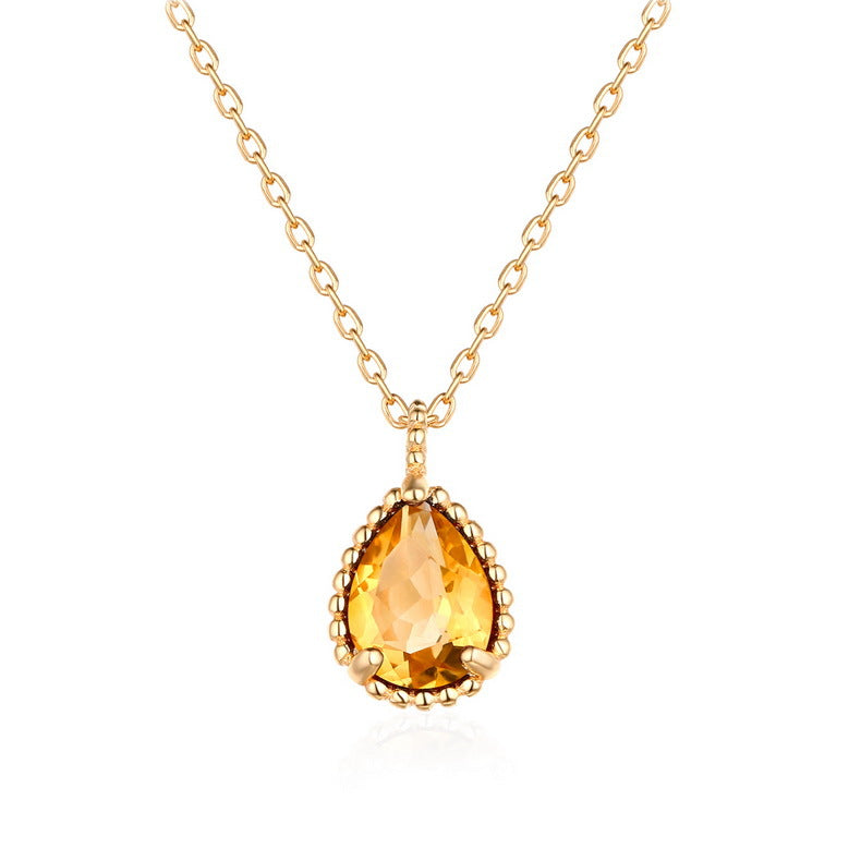 Origsoul men's silver cross pendant with gold chain and amber gemstone teardrop design